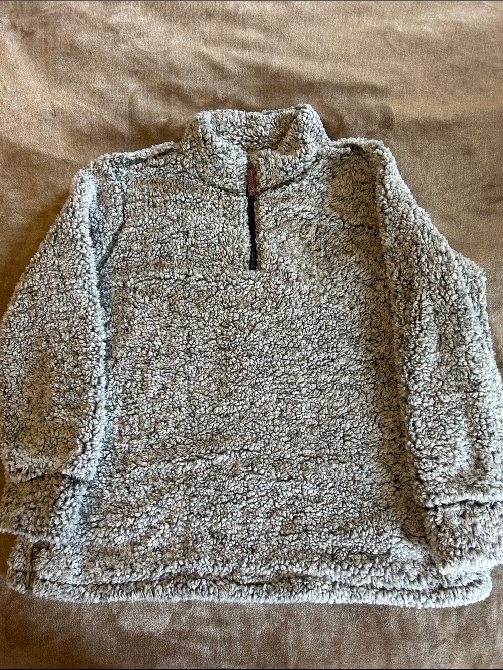 Original Weatherproof Vintage Dolphin Gray Sherpa Half-Zip Pullover Size XXL
